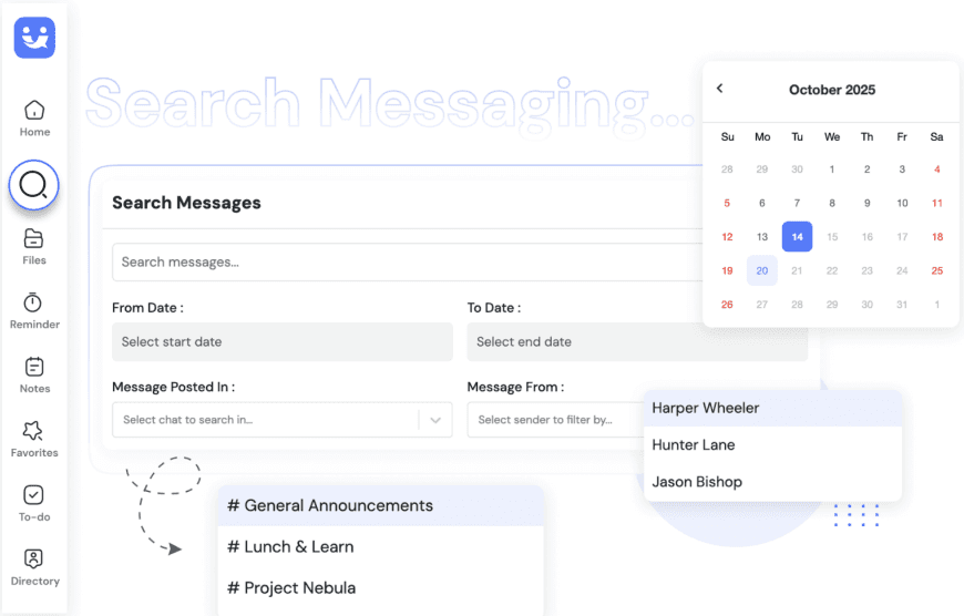 Advanced message search interface
